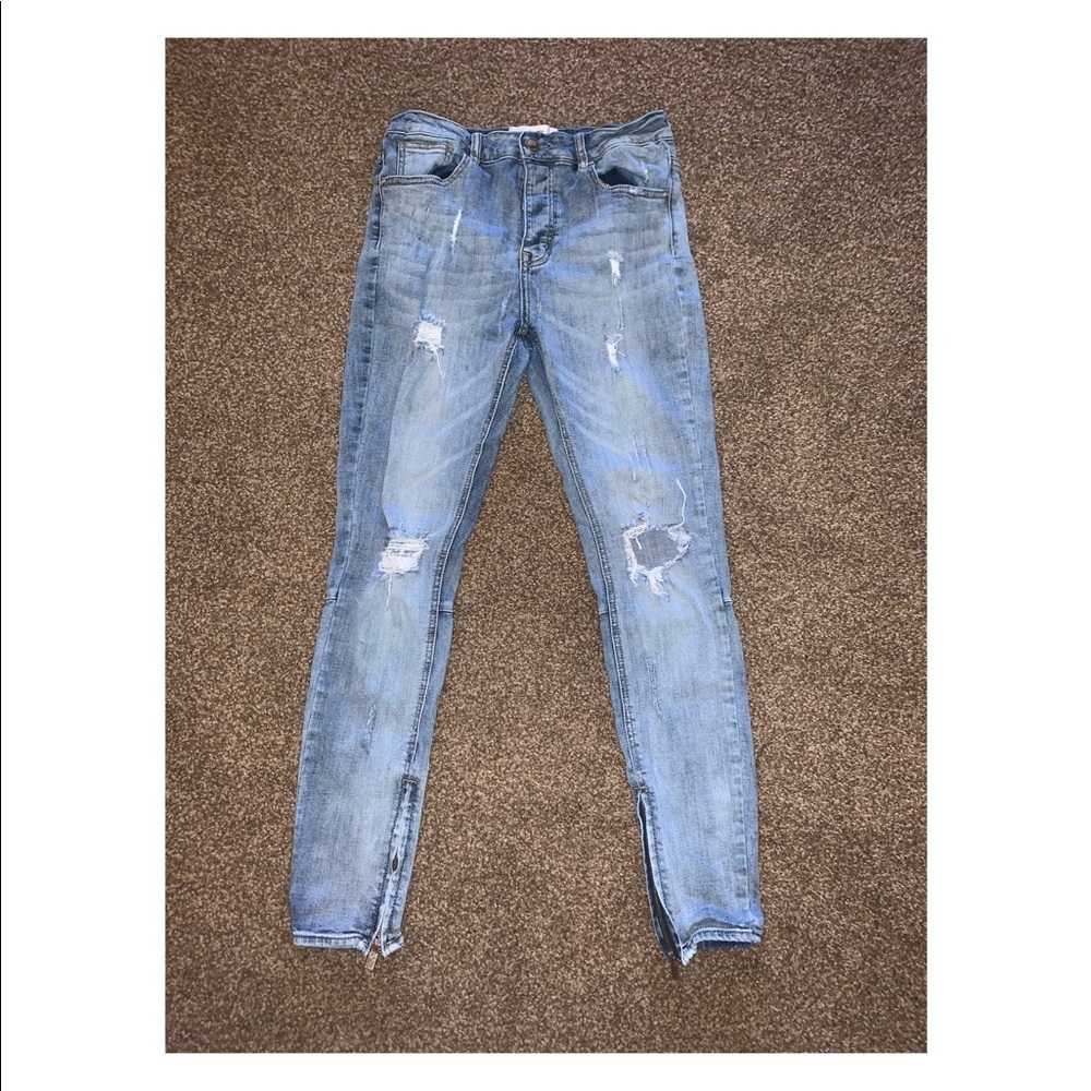 Men’s H&M Distressed Ankle Zipper Jeans